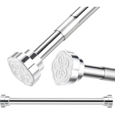 Yulang Telescopic Rod Stainless Steel 55-85 cm, Curtain Rod, Tension Rod, Clamping Rod, Adjustable Shower Curtain Rail, Extendable Clothes Rail, No Drilling, Non-Slip