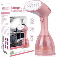 Vertical Steam Iron Portable Cadrim Steam Iron Stainless Steel Plush Brush 1500W Capacity 280ml Fast Travel at Home in 20 Seconds (Pink)