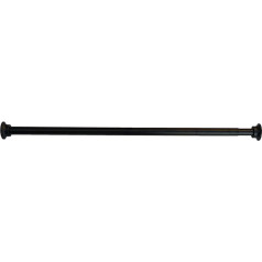 SENSEA - Extendable Shower Curtain Rail without Drilling - Telescopic Rod - Black - Aluminium - L 75/135 cm