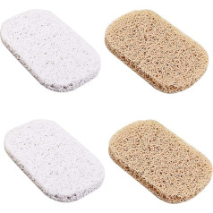 UOWAN Soap Dispenser Soap Lifter Eco Friendly Recyclable Non Slip Natural White Bathroom Kitchen Shower Counter Drain 4 Pack