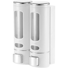 Soap Dispenser, Wall Mounted 400ml/800ml Manual Hand Sanitizer Liquid Shampoo Shower Gel Dispenser Lotion Container for Kitchen Hotel Bathroom Home Office (White, 800ml)