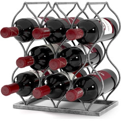 will's Tabletop Wine Rack - Imperial Trellis (8 Bottles, Silver) - Free Standing Tabletop Wine Rack and Wine Bottle Storage, No Assembly Required