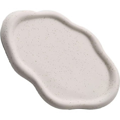 Jewellery Plate, Elegant Modern Ceramic Jewellery Tray for Home (White Oval)