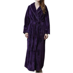Winter Waffle Dressing Gown Fluffy Bathrobe Full Long Sleepwear Fleece Nightdress