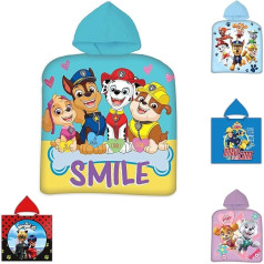 Children's Bath Poncho with Hood Cotton Various Designs Patrol, Miraculous Ladybug and Cat Noir, Fireman Sam Beach Bath Poncho Towel Bathrobe Poncho, Patrol - Motif 2