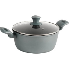 Progress BW09802GWK Shimmer Collection Stockpot With Lid, 7 X Tougher Non-Stick Coating, Metal Utensil & Dishwasher Safe, Suitable For Induction Hobs, Forged Aluminium, Soft-Touch Handles, 24 cm
