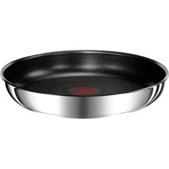 Tefal Ingenio Preference 28 cm Stackable Frying Pan, Stainless Steel, Safe Non-Stick Coating, Induction, Versatile, Space-Saving, Temperature Display, L9730602