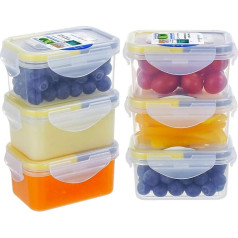Easylock 6 Pack Small Plastic Food Storage Containers with Lids Airtight Leak Proof for Food BPA Free Microwave Fridge Freezer Safe