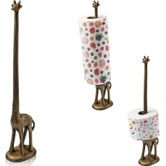 Paper Towel Holder or Free Standing Toilet Roll Holder, Cast Iron, Giraffe Paper Holder, Bathroom Toilet Roll Holder or Standing Paper Towel Holder, Rustic Gold with