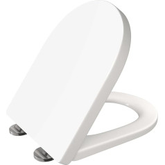 AAN® D-Shape Toilet Seat with Cover - Mute - Soft Close - Durable Seat - Easy to attach to the top or blind holes - Size 460mm x 360mm