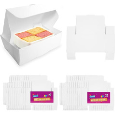 Pack of 40 White Cake Boxes Individual | Small Cake Boxes for Slices | Single Slices Cake Boxes Small Cake Boxes for Cake Portions Wedding Cake Boxes