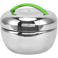 Stainless Steel Airtight Lunch Box 1.3L with Handle Lunch Box Thermal Lunch Box for Meals at Work Picnic Diameter 17 x 14 cm Silver