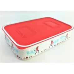TUPPERWARE Quadro Optimum Ultimo 1.1 L Red White Winter Container Box