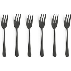 Amefa Austin Cake Fork Cutlery Set 6 Pieces | Design | Stainless Steel Cake Forks 6 Pieces with PVD Finish | Black Satin | 14.3 cm | Rustproof & Dishwasher Safe