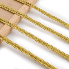 URROMA 13 Metres Gold Lace Trim, Metallic Braid Embroidery Lace Trim Gold Centipede Lace Ribbon for Sewing, Metallic Crafts Fabric Trim