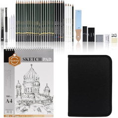 Pencils Various Hardness Set, Pack of 42 Professional Drawing Set, Sketching Pencil Set, for Artists, Beginners, Students and School Bags