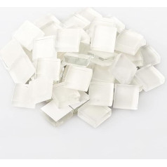 200 g Mosaic Stones Glass Stones, 1 x 1 cm Glass Mosaic Bulk Square Mosaic Tiles Glass Tiles, Mosaic Stones Glass Pieces for Crafts, Home Decoration (White)
