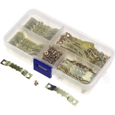 Pack of 100 Sawtooth Picture Hangers Canvas Frame Sawtooth Fixings Hooks Double Hole with Screws for Photo Oil Painting Mirror Frame Hanging