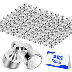 Pack of 225 Silver Small Magnets Strong, Neodymium Magnets Extra Strong, Decorative Magnets for Magnetic Board, Strong Fridge Magnets for Whiteboard, Fridge, Office, Card and Kitchen Decoration