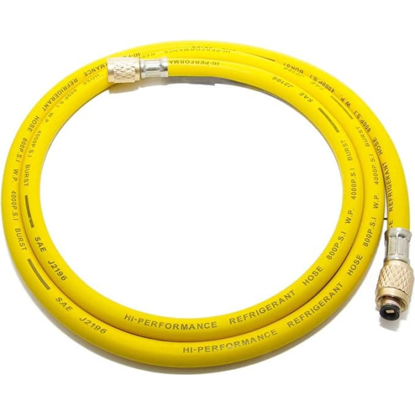 Air Conditioning Split R410a/R32 Filling Hose 1.5 m 1/4 SAE 1/4 Yellow