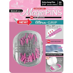 Taylor Seville Originals TS220047 Extra Long Magic Pins, Metal, Pink, 0.6 x 56 mm, 50 Count