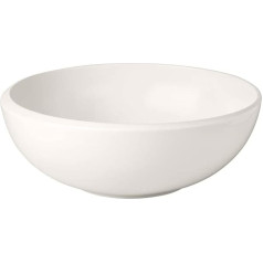 Villeroy and Boch NewMoon Round Bowl, M, Medium Bowl for Soups and Crisp Salads, Premium Porcelain, White, Dishwasher Safe