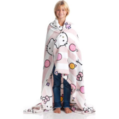 Kanguru Sanrio Hello Kitty Bedspread, Pink, Soft Blanket, 130 x 170 cm, Microfibre Bedspread, Bed Throw or Bedspread, Sofa, Quality with Ökotex Test Certificate