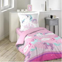 douceur d'Intérieur Unicorn Bedding Set with Pillow Case Cotton Multicoloured 1 Piece 140 x 200 cm