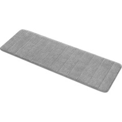 Navaris Memory Foam Bath Mat 120 x 40 cm Bathroom Rug for Bathroom Mats Runner in Grey