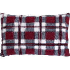 8 Herb Pillow 30 x 20 cm Flannel Chequered Red + Organic Lining 100% Pure Natural Cushion with Herbs Sage, Anise, Chamomile, Peppermint, Thyme, Rosemary, Melissa, Lavender