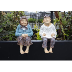 Marco Paul Interiors Set of 2 Grandparents Statues Grandmother & Grandfather Figurines Resin Ornament Decorative Sculptures Keepsake Home Garden Indoor Outdoor Novelty Couple Gift