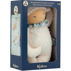 KALOO - Doux Sommeil - Schlafendes Plüschschaf - Schlaflied „Hush Little Baby“ - Mobile Einschlafhilfe aus Plüsch - 20 cm - Weiß - Ab Geburt, K221005