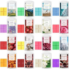 Scented Wax Melt, Soy Wax Scented Wax Cube, 16 Fragrances x 70.9 g, Including Flowery, Fruity and Fresh Mixes, for Room Fragrances, Christmas Decoration, Scented, Spa