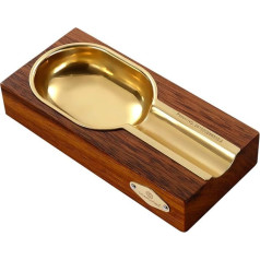 Merbau Cigar Ashtray Gold Copper Plated Patio Outdoor Indoor Ashtray (Color : Brown)