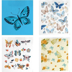 4 Pack Swedish Kitchenware Towels, Eco-Friendly Kitchen Towels and Dish Towels, Cellulose Dish Sponge Cleaning Cloth