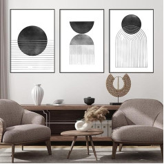 UGZDEA Abstract Canvas Poster, Modern Boho Set of 3 Art Posters, Wall Decoration, Picture Set for Living Room, Bedroom, Without Frame (3 x 50 x 70 cm, C)