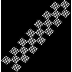 Diamante Detail Motif Rhinestone Square Hotfix square Edging Border