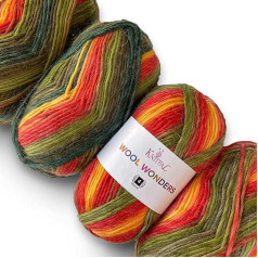Wool Wonders Medium Weight Aran Weight #4 Super Soft Colourful Knitting Crochet 30% Australian Wool 70% Acrylic 4 Balls 400g (Autumn Leaves)
