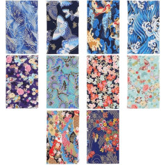HEALLILY 10 Pieces Japanese Style Cotton Fabric Patchwork Quilting Sewing Patchwork Various Patterns DIY Scrapbooking Crafts