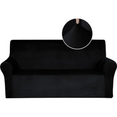 Pretty Jolly Spandex Sofa Cover Super Soft 1 Piece Black Sofa Slipcover for Sofas Stretch Universal Couch Cover for Living Room Easy Assembly Washable Sofa Protector for Kids Pets
