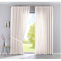 Gardinenbox Cationic Jena 2019037-2 Curtains, Concealed Loops, Set of 2