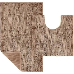 Bath Mat Set of 2 Non-Slip Bath Mat 50 x 80 cm Area Rugs for Bedroom Mat Machine Washable Water Absorbent Bath Mat Comfortable Floor Mat