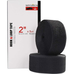 MYUREN Scratch Sewing Tape 4.5m x 50mm Non Stick Nylon Velcro Hook Tape and Buckle for Sewing (Black)