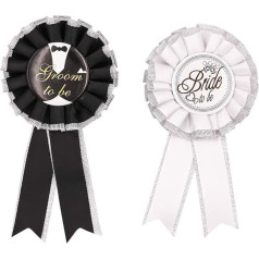 Topfunyy Bride to be and Groom to be Tinplate Pin Badge Wedding Bridal Shower Party Decoration