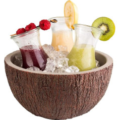 APS Coconut Bowl, Diameter 23 cm, Height: 12.5 cm, Bottle Cooler, Fruit Bowl, Salad Bowl, Soup Bowl, Concrete with Furniture-Friendly Underside, Brown, Grey, 2.2 Litres