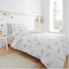 Bianca Zoo Animals White Cotton Duvet Cover Set with Pillowcases
