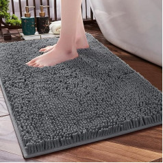 SONORO KATE Bathroom Rugs Non Slip Soft Cozy Shaggy Durable Thick Bath Mat for Bathroom Rain Showers and Under Sink (Dark Grey, 32 x 20 Inch)