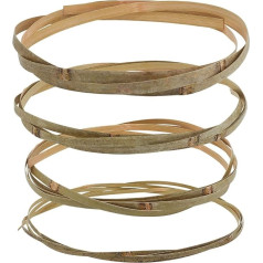 FINGERINSPIRE 4 Rolls Bamboo Weaving Strips 4 Styles Flat Natural Bamboo Weave Strips Olive Green Thin Flat Wide Strips Bamboo Strips Rattan for DIY Webbing Wicker Basket