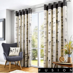 Fusion - Idaho - 100% Cotton Ready Made Eyelet Curtains - 46