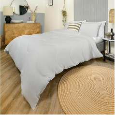Night Lark 10.5 Tog Duvet Without Cover, Double, Seersucker Collection, Luxury Bedding, Hypoallergenic, Machine Washable, Nordic Mist